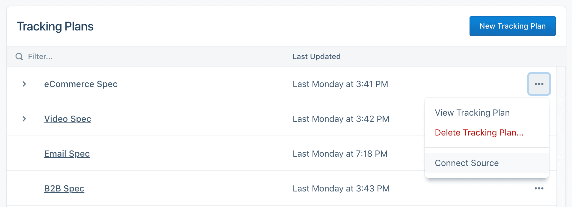 Segment Tracking Plans