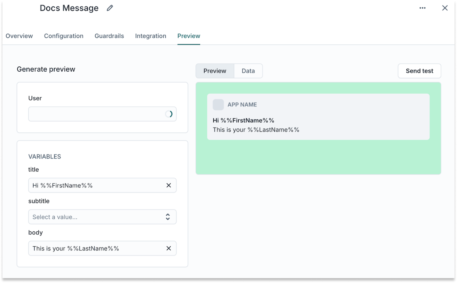 Personalization strings