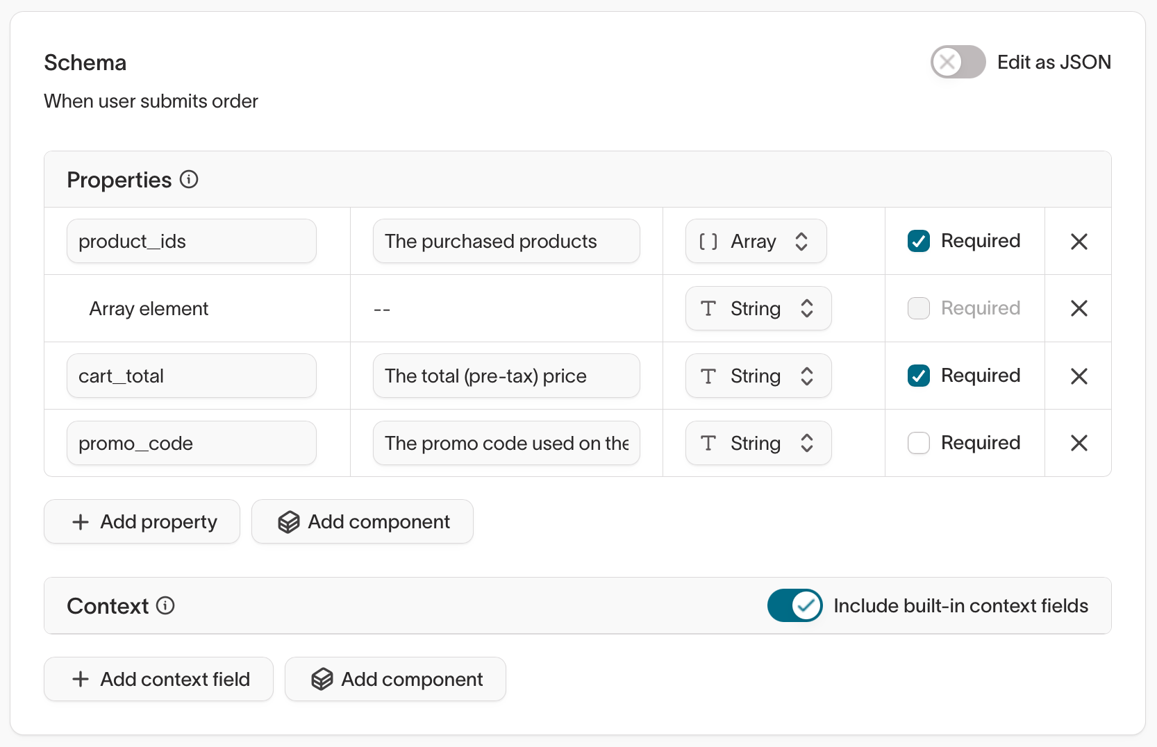 New contract schema