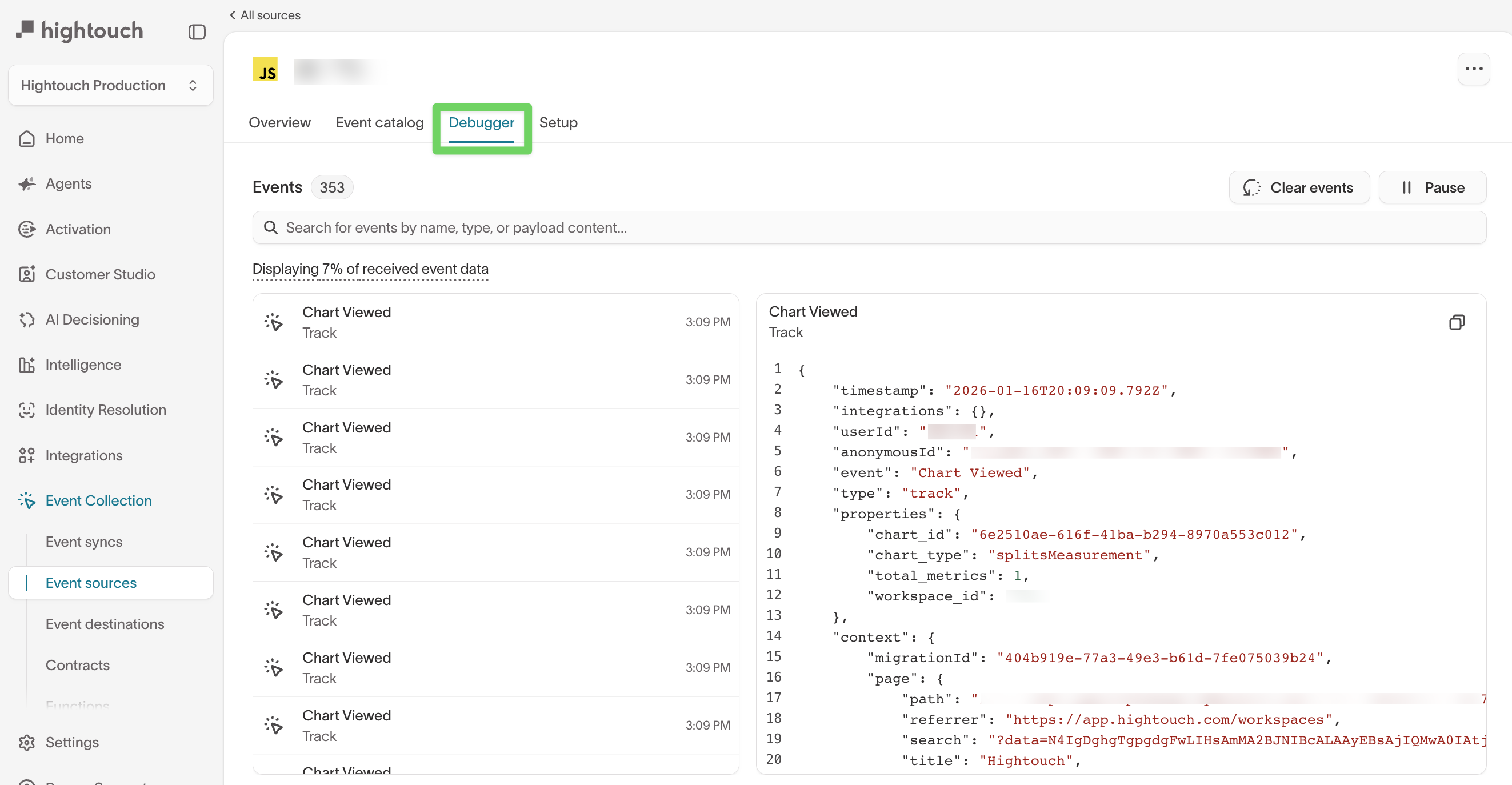 Event debugger