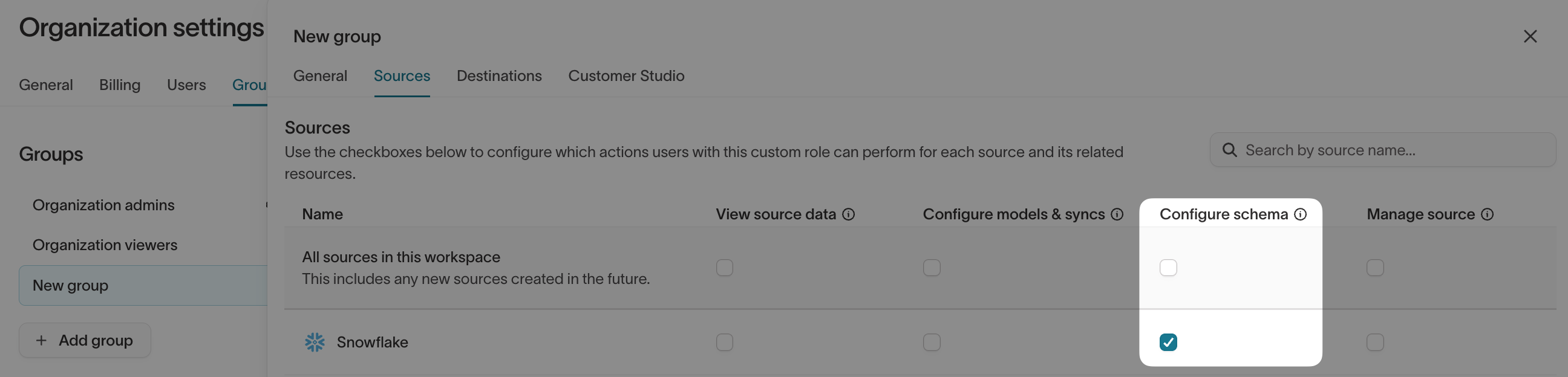 Data masking configure schema permissions