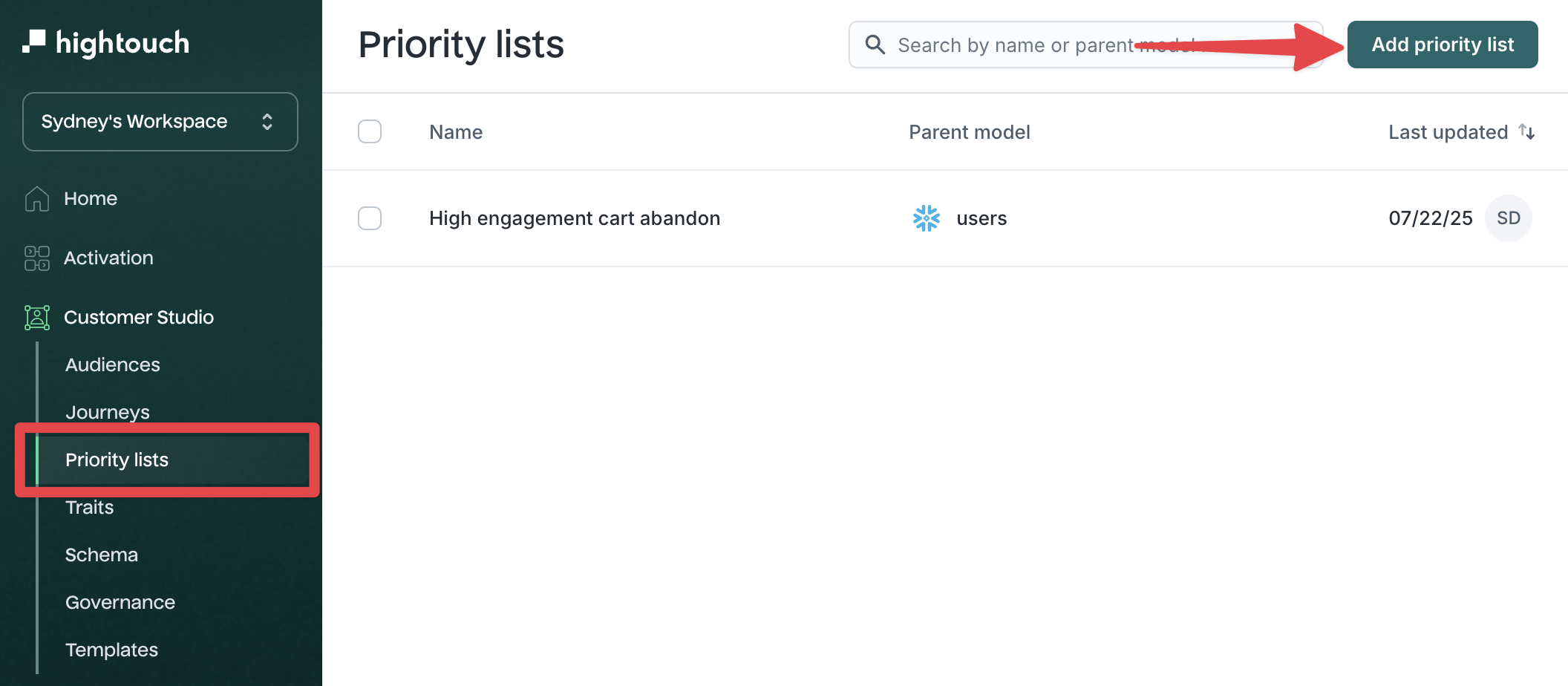Add priority list