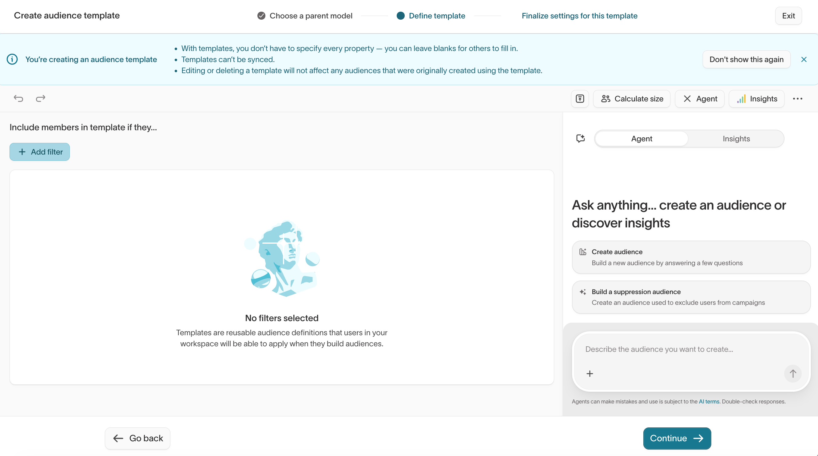 Define the audience template