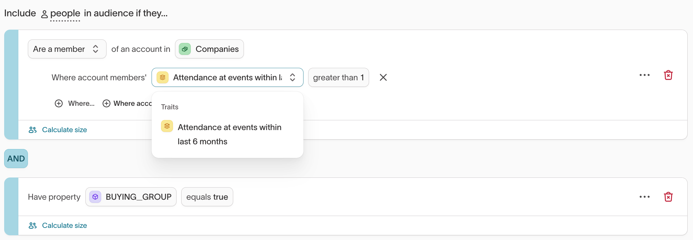 Account management audience example