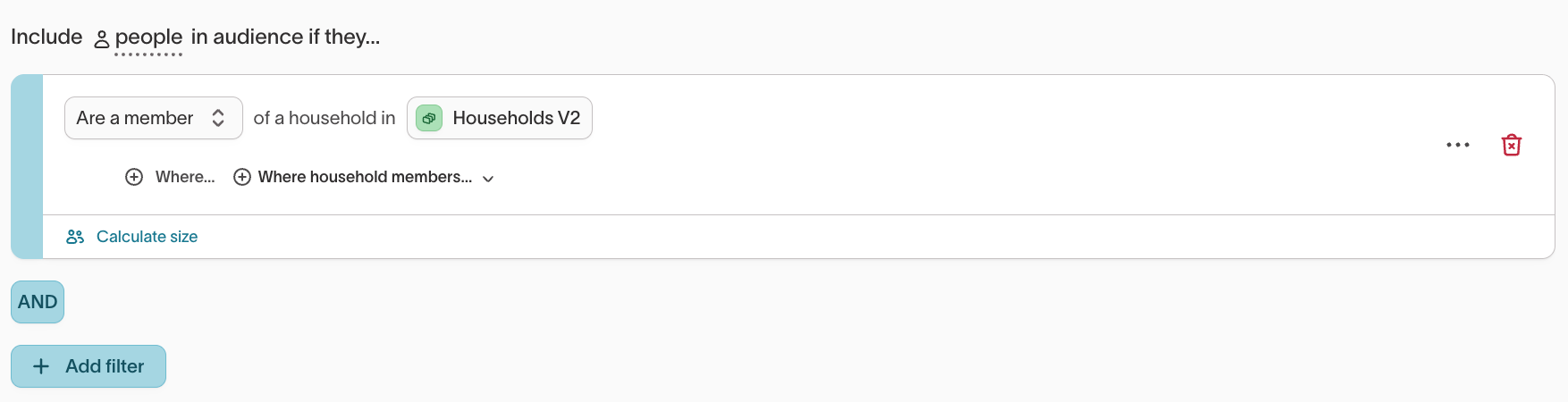 Schema labels in audience filtering