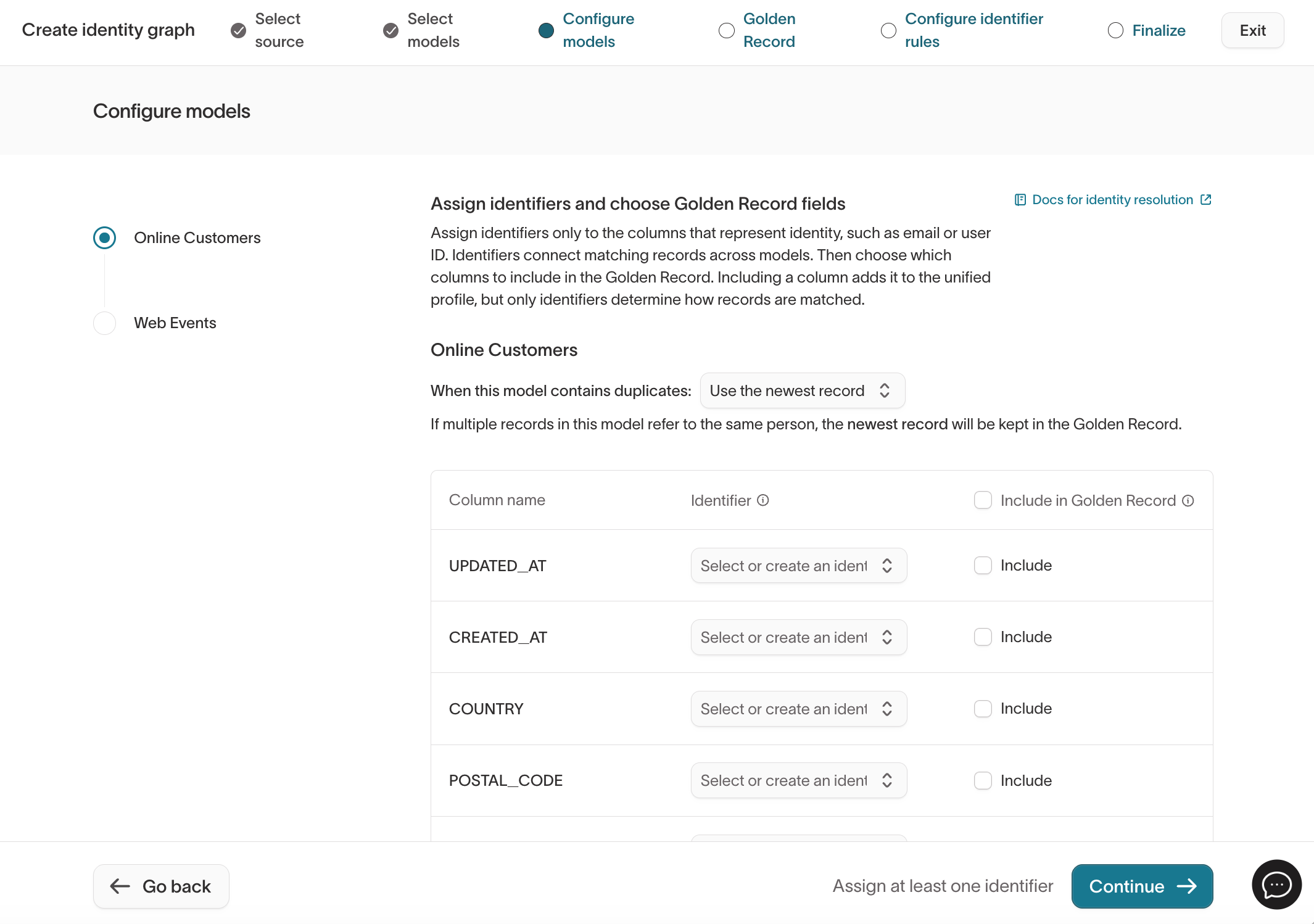 Assign identifiers