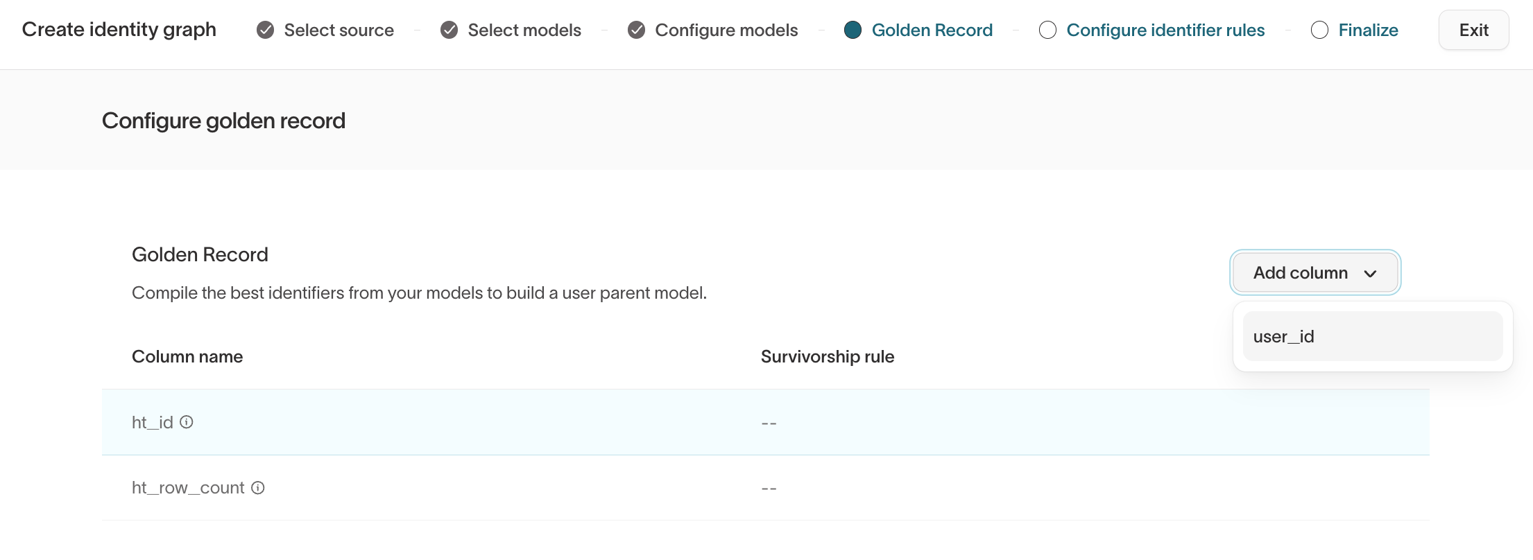 Configure Golden Record