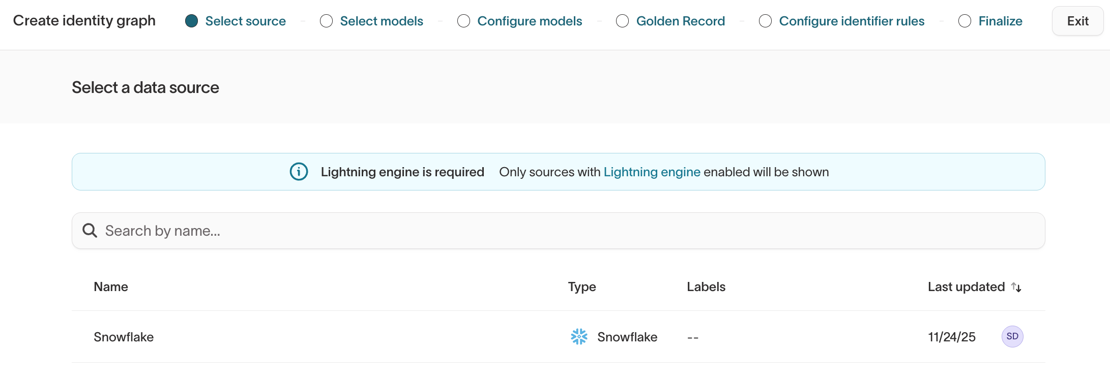 Select source