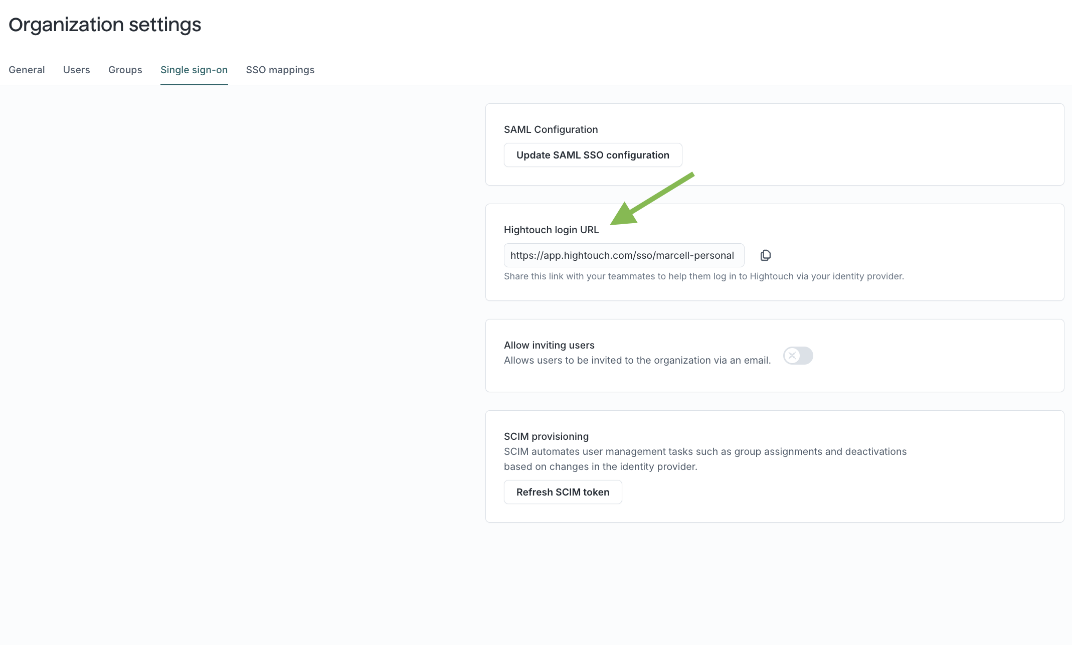 Single sign-on link